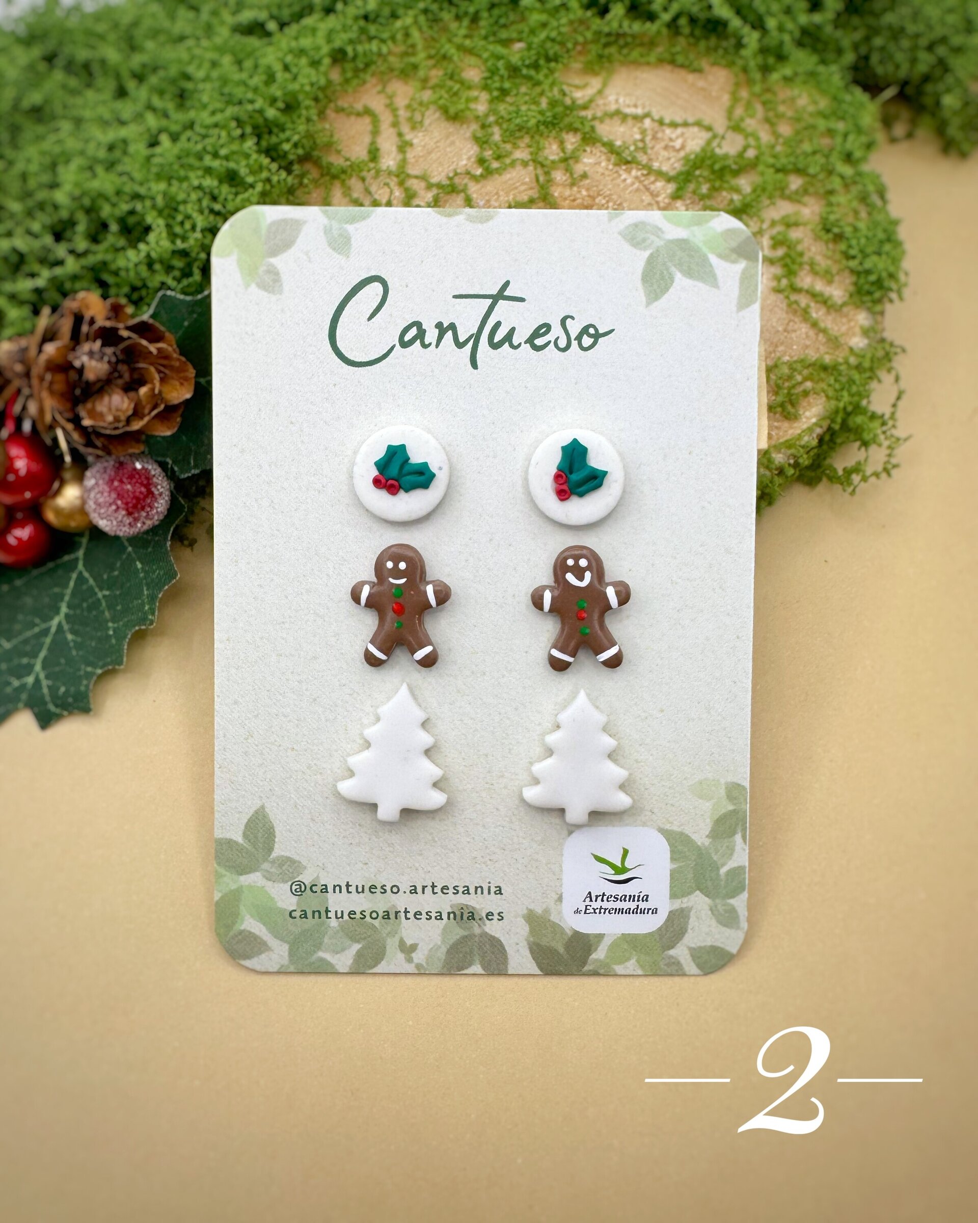 Pendientes Botón Mini Navidad - 2
