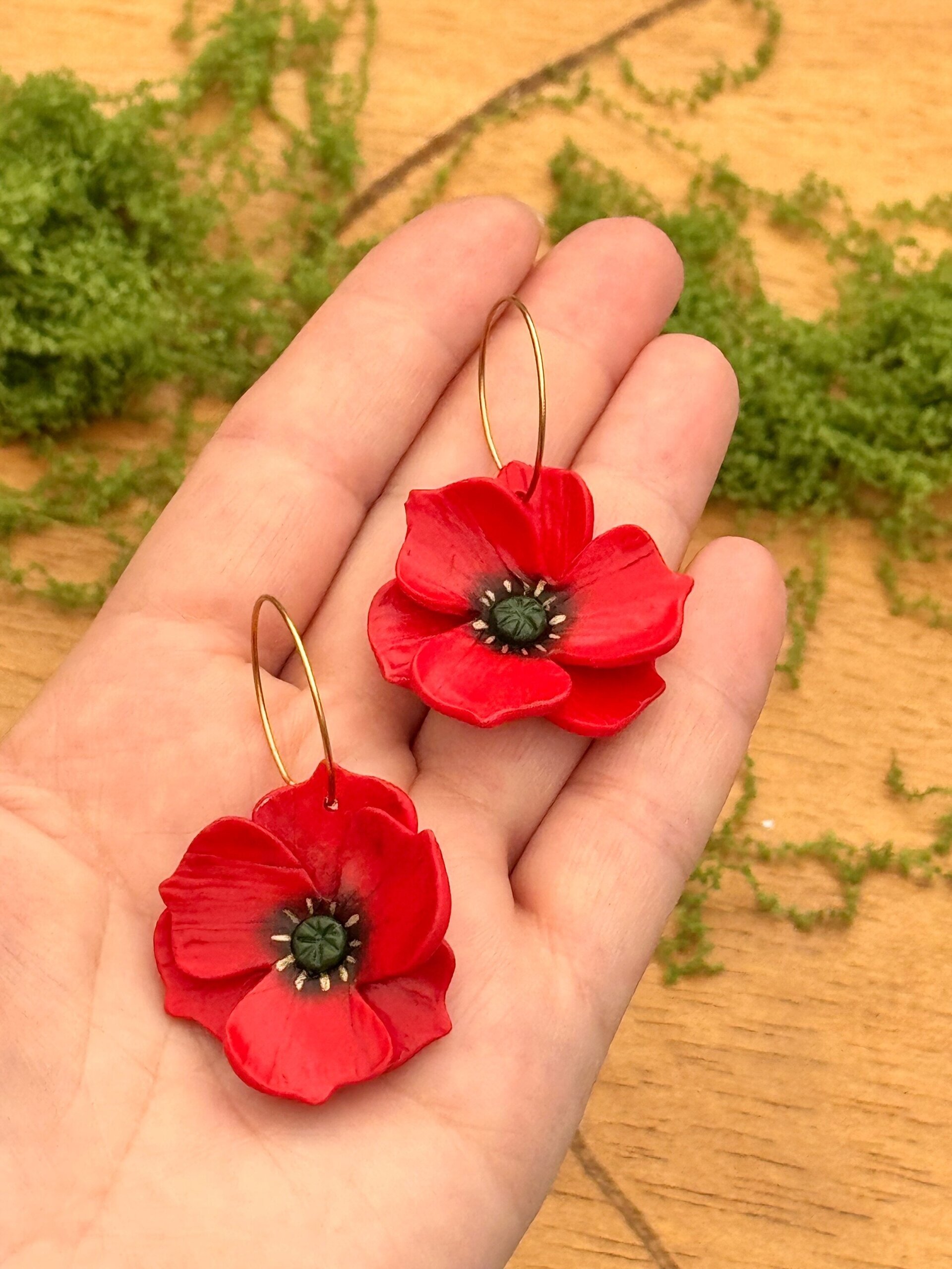 Pendientes Amapolas Aro - 2