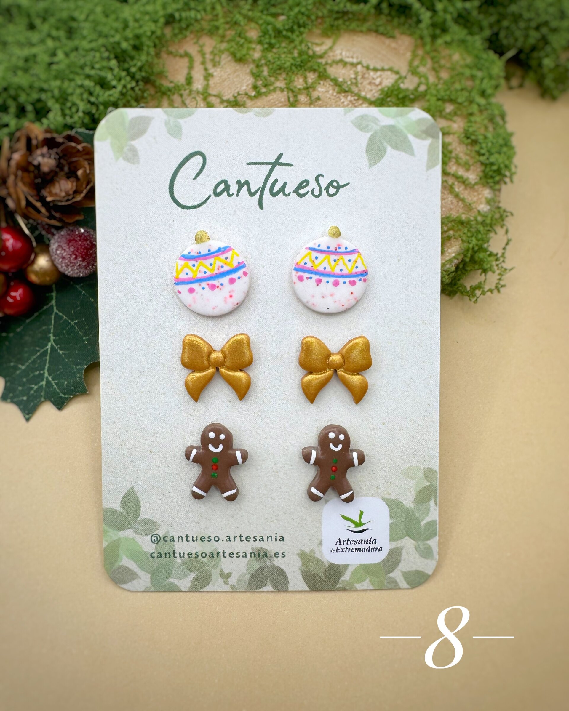 Pendientes Botón Mini Navidad - 7