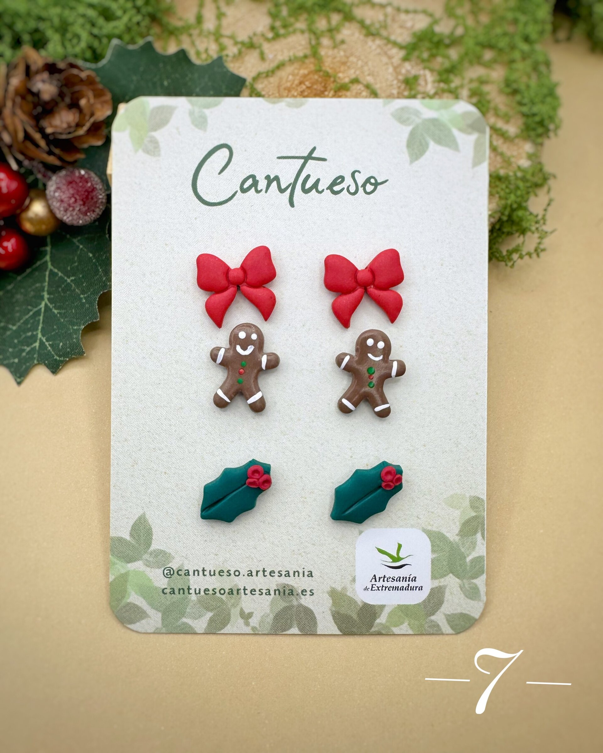 Pendientes Botón Mini Navidad - 6