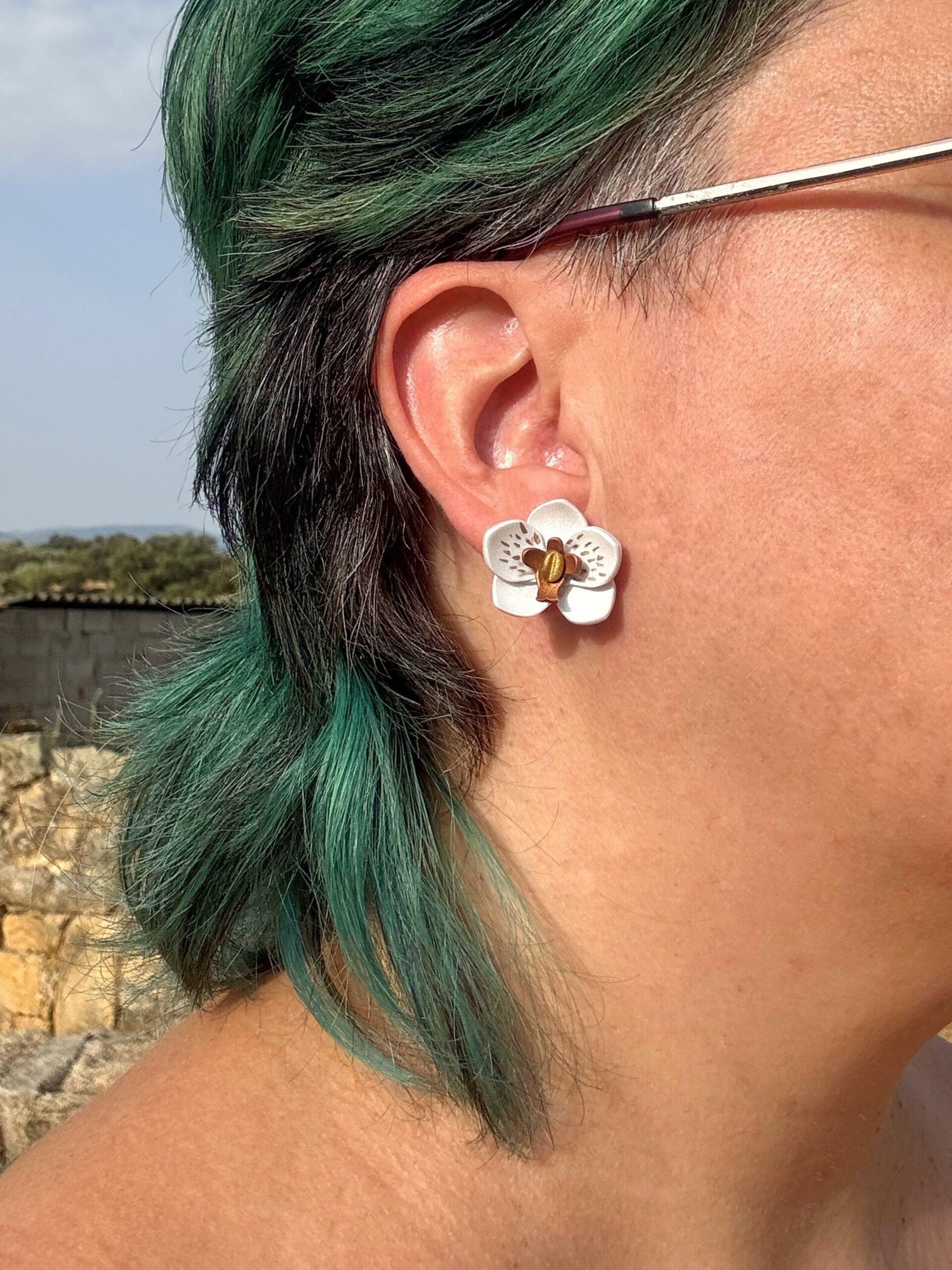 Pendientes Orquídea pequeña - 2