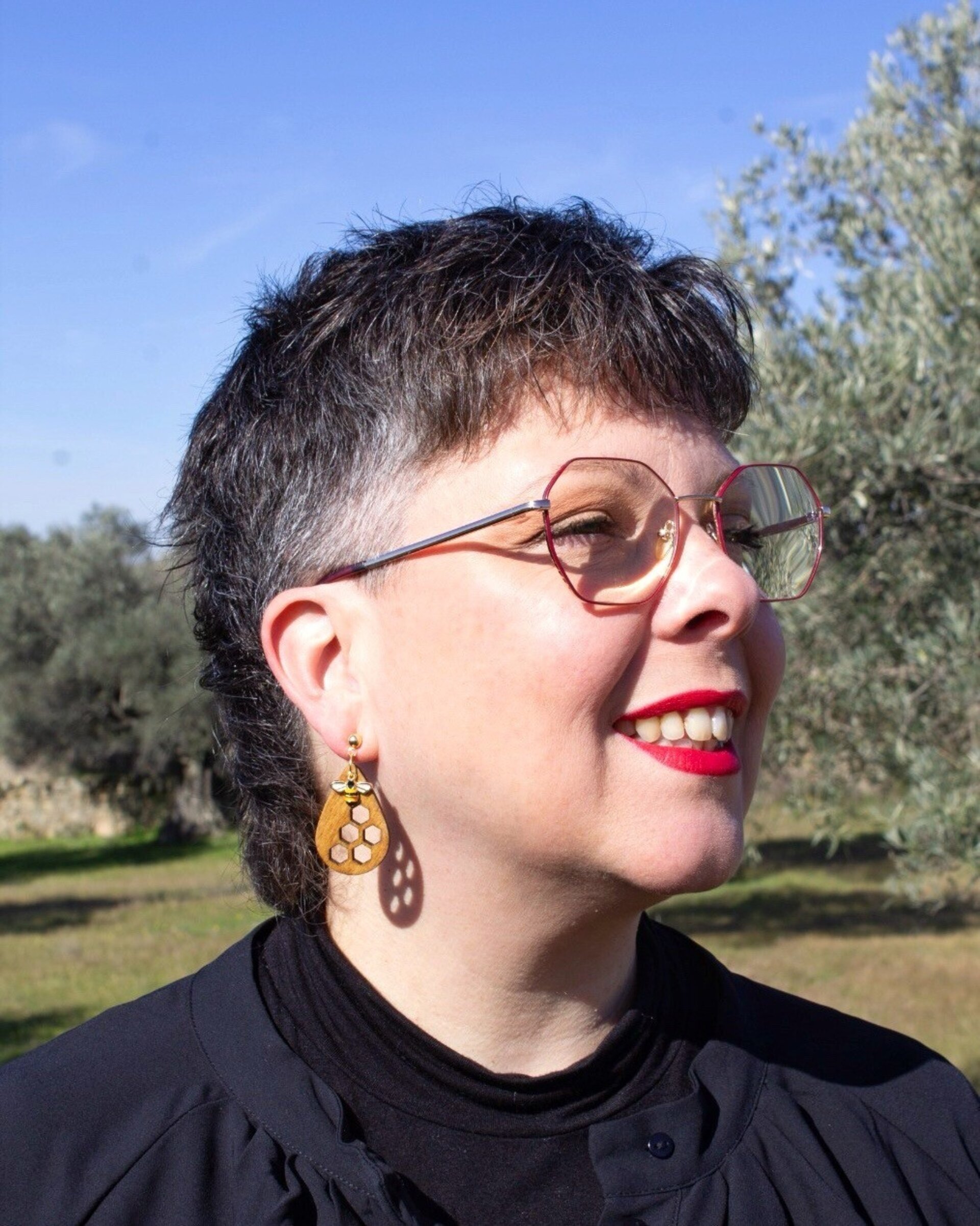 Pendientes Lágrima Madera - 3