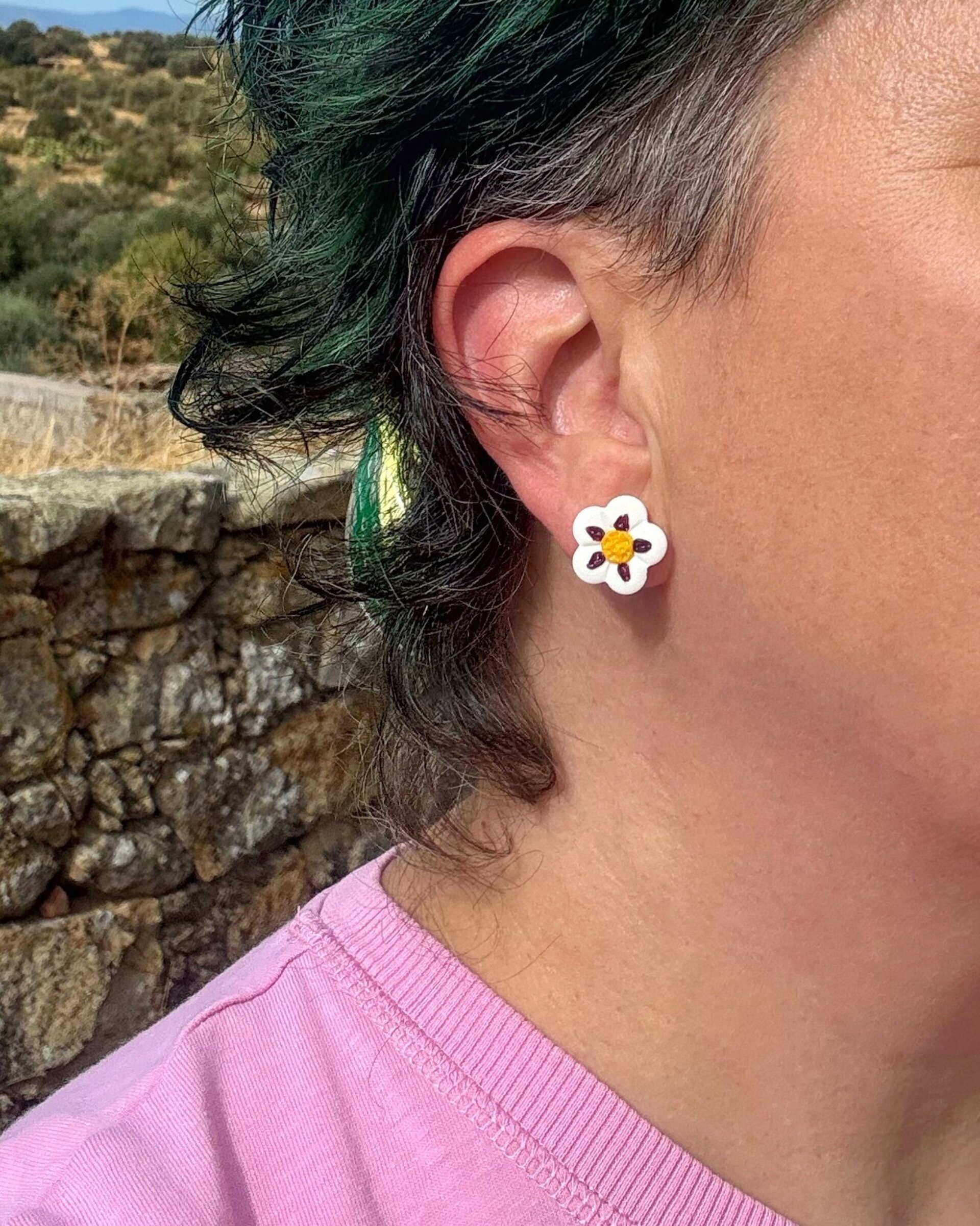 Pendientes Botón Mini Jara/Amapola - 3